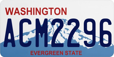 WA license plate ACM2296