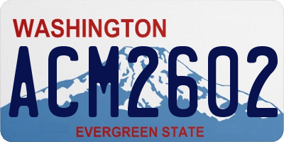 WA license plate ACM2602