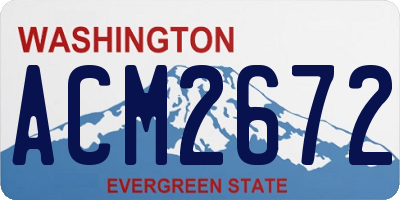 WA license plate ACM2672