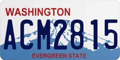 WA license plate ACM2815