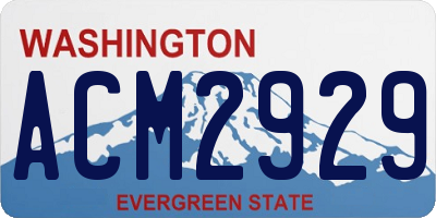 WA license plate ACM2929