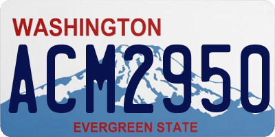 WA license plate ACM2950