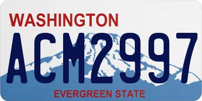 WA license plate ACM2997