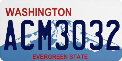 WA license plate ACM3032