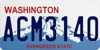 WA license plate ACM3140