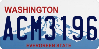 WA license plate ACM3196