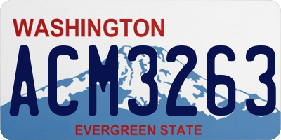 WA license plate ACM3263