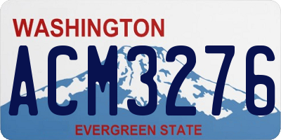 WA license plate ACM3276