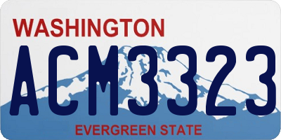 WA license plate ACM3323