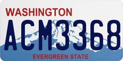 WA license plate ACM3368