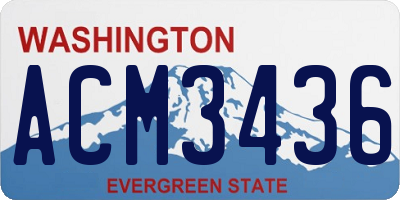 WA license plate ACM3436