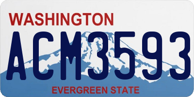 WA license plate ACM3593