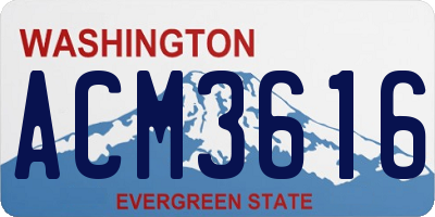 WA license plate ACM3616