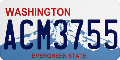 WA license plate ACM3755