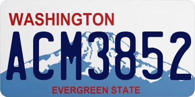 WA license plate ACM3852