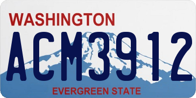 WA license plate ACM3912
