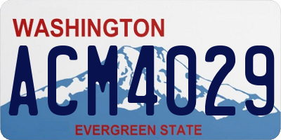 WA license plate ACM4029
