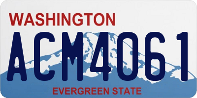 WA license plate ACM4061