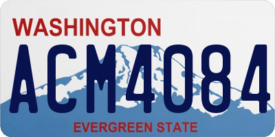WA license plate ACM4084