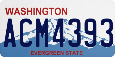 WA license plate ACM4393