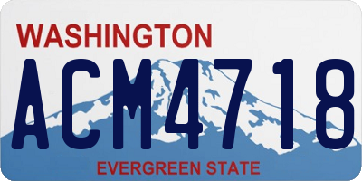 WA license plate ACM4718