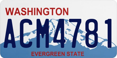 WA license plate ACM4781