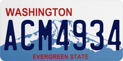 WA license plate ACM4934
