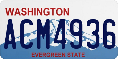 WA license plate ACM4936