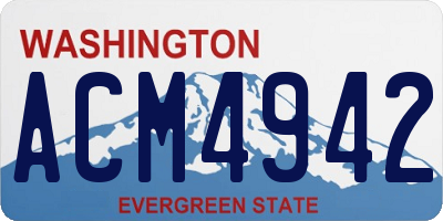 WA license plate ACM4942