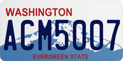 WA license plate ACM5007