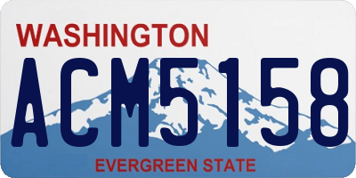 WA license plate ACM5158