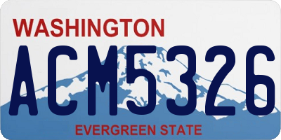 WA license plate ACM5326