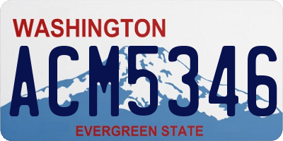 WA license plate ACM5346