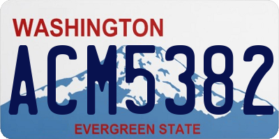 WA license plate ACM5382
