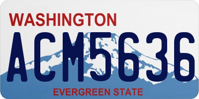 WA license plate ACM5636