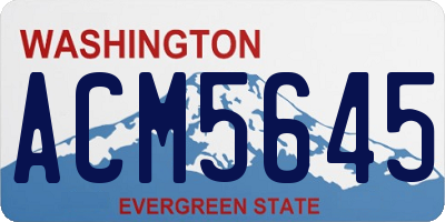 WA license plate ACM5645
