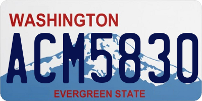 WA license plate ACM5830