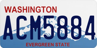WA license plate ACM5884