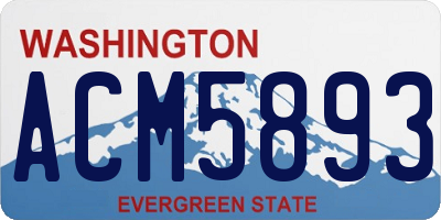 WA license plate ACM5893
