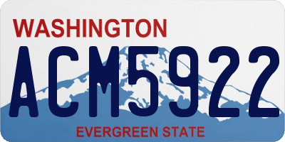 WA license plate ACM5922