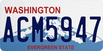 WA license plate ACM5947