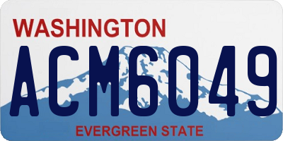 WA license plate ACM6049