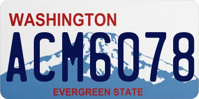 WA license plate ACM6078