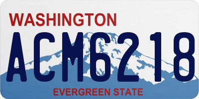 WA license plate ACM6218