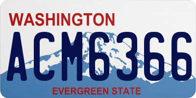 WA license plate ACM6366