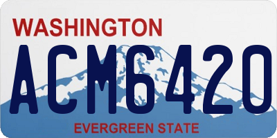 WA license plate ACM6420