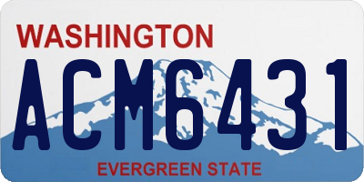 WA license plate ACM6431