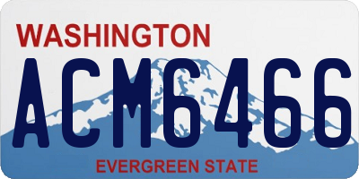 WA license plate ACM6466
