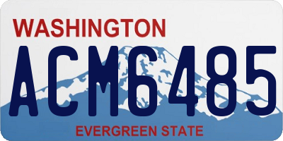 WA license plate ACM6485