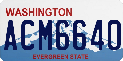 WA license plate ACM6640